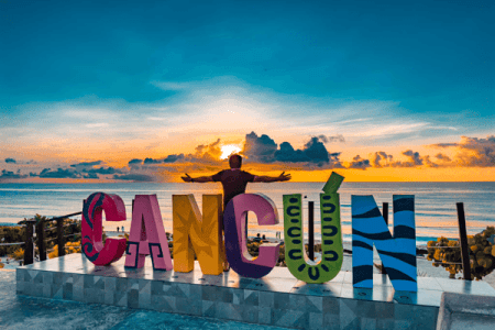 Cancun beach with the best panoramic view
