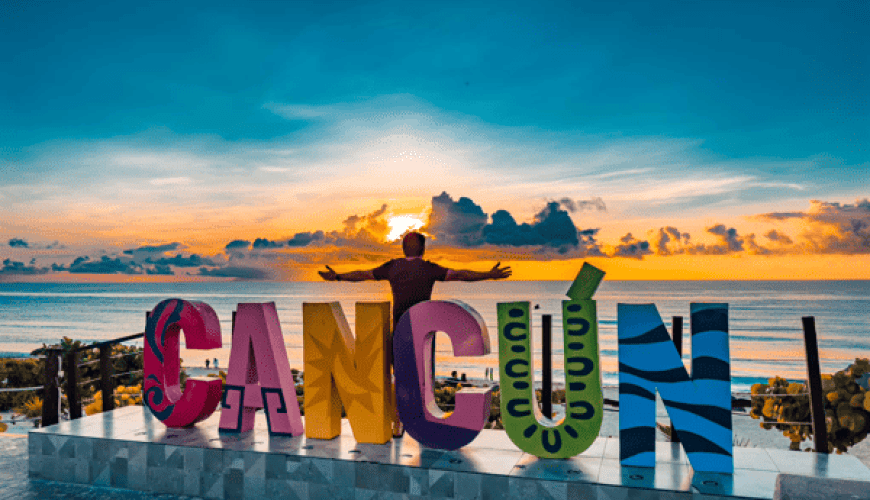 Cancun beach with the best panoramic view